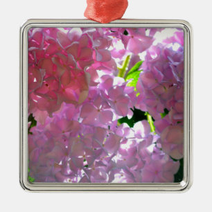 Ornamento De Metal Flores cor-de-rosa Elegante flores hydrangeas
