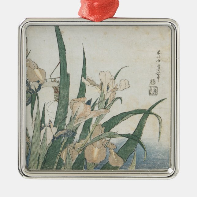 Ornamento De Metal Flores da íris e gafanhoto, c.1830-31 (Frente)