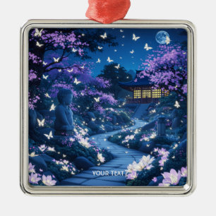 Ornamento De Metal Flores de Jardim Roxo Fantasy