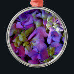 Ornamento De Metal Flores magenta púrpura amarelas Hydrangas<br><div class="desc">Hidrópias roxas muito bonito com um toque de dedos e amarelos. Perfeito para primavera, verão ou eventos de outono. Lindas hagens púrpuras para ocasiões de campo, boho, jardim e tema floral. Para começar a alterar nomes e detalhes do evento, clique em "Personalizar este modelo" e edite o texto nas caixas...</div>