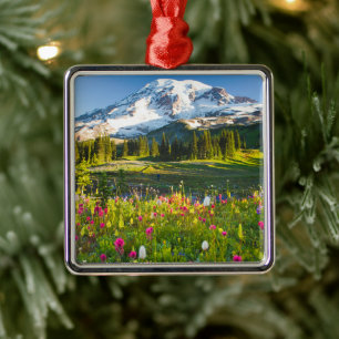 Ornamento De Metal Flores Mt. Rainier Wildflower