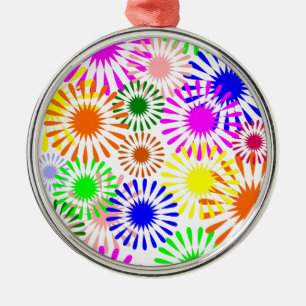 Ornamento De Metal Flores multicoloridas
