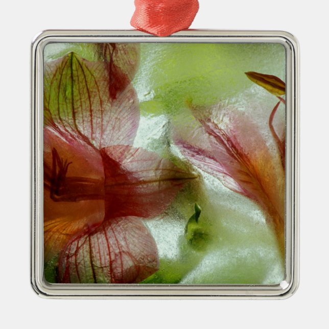 Ornamento De Metal Flores no gelo (Frente)