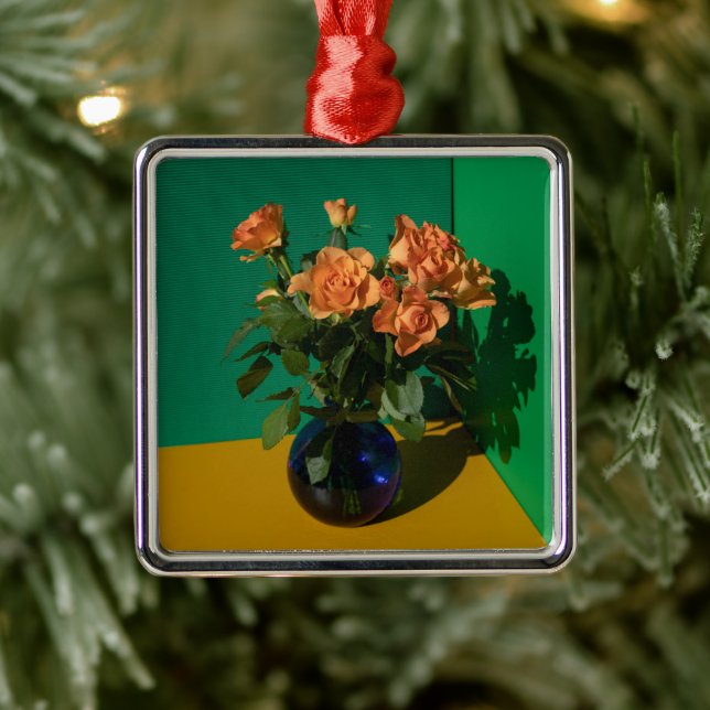 Ornamento De Metal Flores | Rosas em Vase (Árvore)