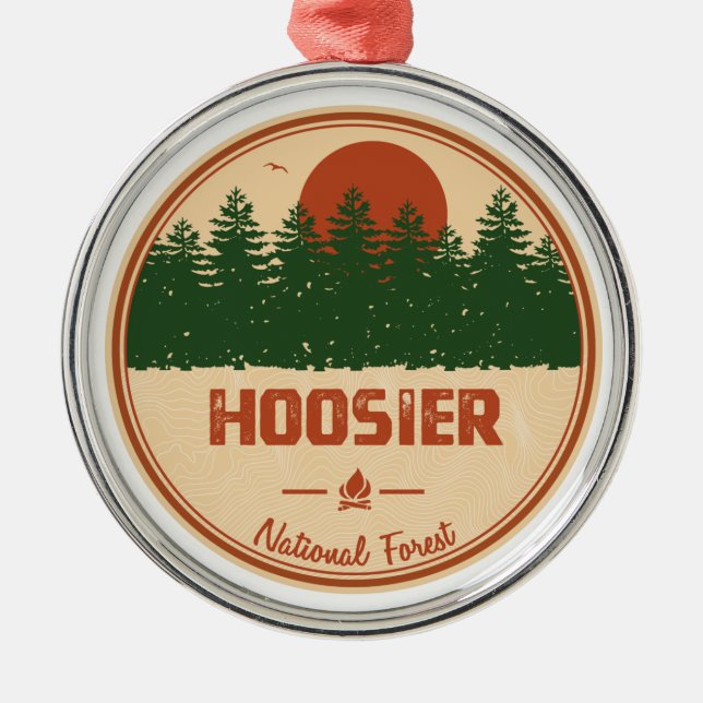 Ornamento De Metal Floresta Nacional Hoosier (Frente)