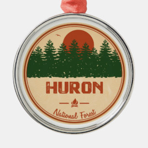Ornamento De Metal Floresta Nacional Huron