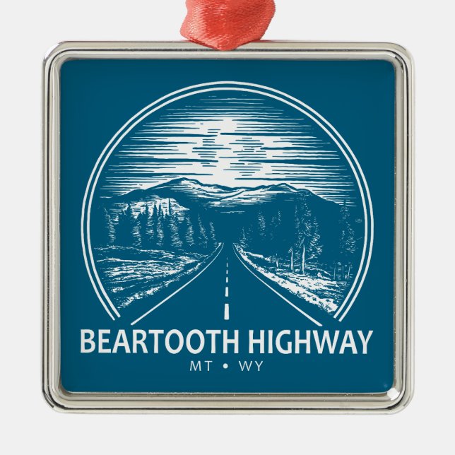 Ornamento De Metal Floresta Wyoming na Estrada Beartooth (Frente)