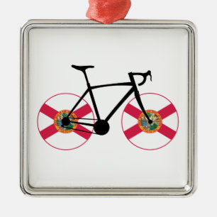 Ornamento De Metal Flórida Flag Cycling