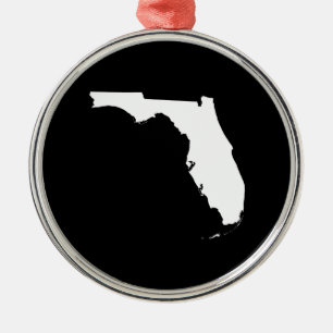 Ornamento De Metal Florida no branco e no preto