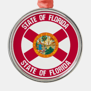 Ornamento De Metal Flórida Round Emblem