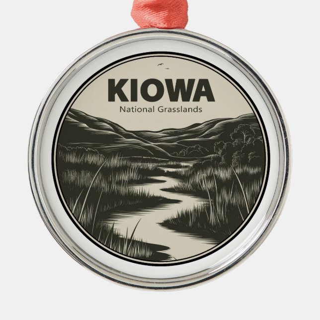 Ornamento De Metal Fluxo de Grasslands Nacionais Kiowa (Frente)