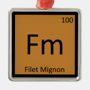 Ornamento De Metal Fm - Química do Filete Mignon Símbolo da Tabela Pe