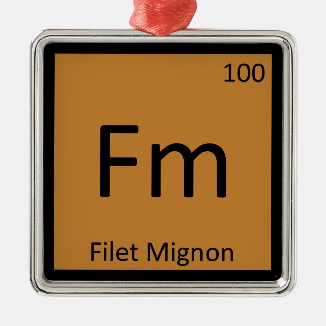 Ornamento De Metal Fm - Símbolo de Mesa Periódica de Química de Migno (Frente)