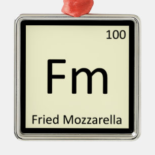 Ornamento De Metal Fm - Símbolo de Química Apetista de Mozzarella Fri