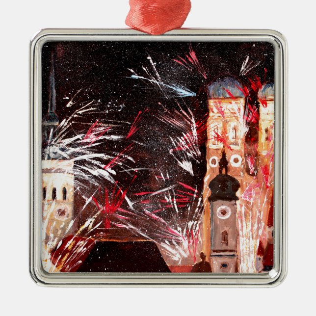 Ornamento De Metal Fogos-de-artifício em Munich (Frente)