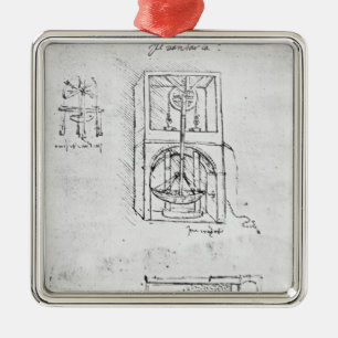 Ornamento De Metal Fol. 54r do manuscrito B de Paris, 1488-90