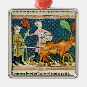 Ornamento De Metal Fol.59r outubro: Ploughing