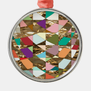 Ornamento De Metal Folha de ouro com abstrato