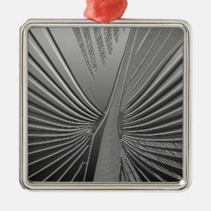 Ornamento De Metal Folha de palmeira do cromo do art deco