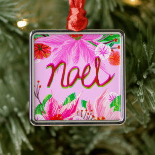 Ornamento De Metal Folhagem de Natal - Noel
