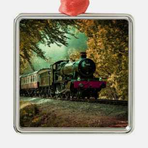 Ornamento De Metal Folhas de queda da locomotiva da locomotiva do com