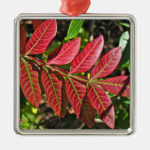 Ornamento De Metal Folhas de Sumac no outono