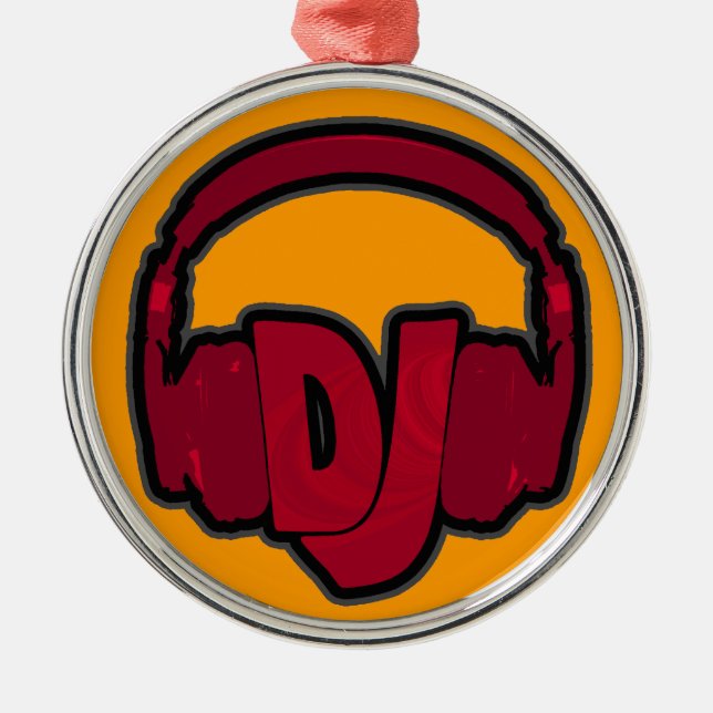 Ornamento De Metal fone de ouvido DJ de música (Frente)