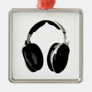 Ornamento De Metal Fone de ouvido pop Art