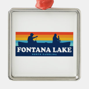 Ornamento De Metal Fontana Lake North Carolina Canoe