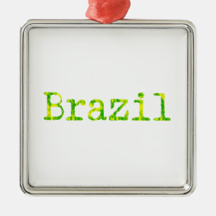 Ornamento De Metal Fonte verde e amarela do Brasil