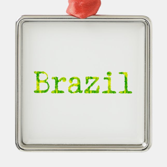 Ornamento De Metal Fonte verde e amarela do Brasil (Frente)