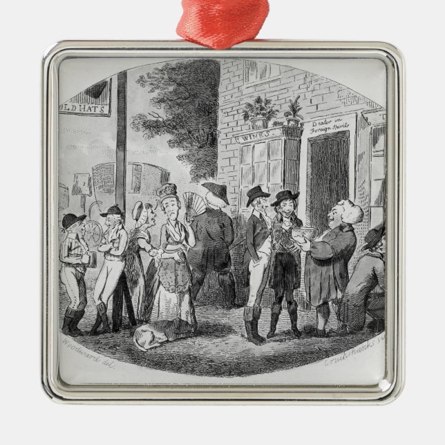 Ornamento De Metal Fora da taberna dos velhos chapéus (Frente)