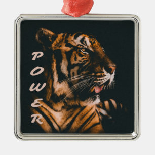 Ornamento De Metal Força Tigre Forçam Motivação