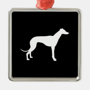 Ornamento De Metal Forma preto e branco do galgo