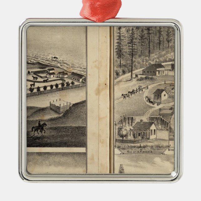 Ornamento De Metal Forte velho Ross Bros mais meeker do rancho da (Frente)