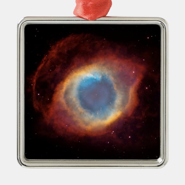 Ornamento De Metal Foto Celestial da Nebulosa Hélice (Frente)
