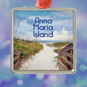 Ornamento De Metal Foto da praia Anna Maria Island Florida