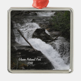 Ornamento De Metal Foto de Cascata do Parque Nacional Glacier