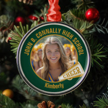 Foto de Cheerleader de Natal em Dourado Verde Escu