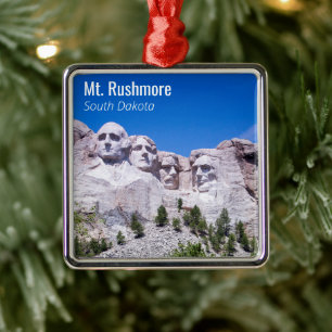 Ornamento De Metal Foto de Férias Personalizadas Mt. Rushmore