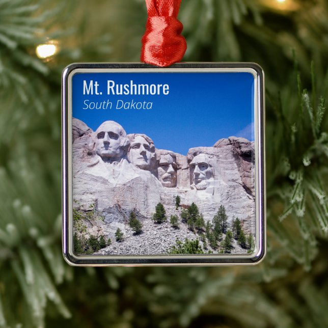 Ornamento De Metal Foto de Férias Personalizadas Mt. Rushmore (Árvore)