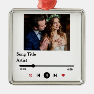 Ornamento De Metal Foto De Música Personalizada Para O Casal
