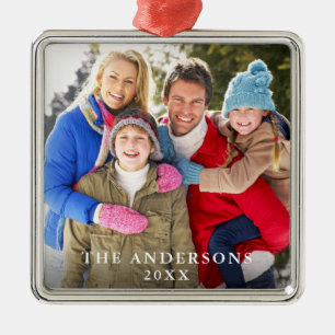 Ornamento De Metal Foto de Natal da Família