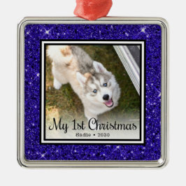 Ornamento De Metal Foto de Natal do Cachorrinho