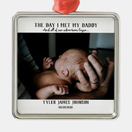 Ornamento De Metal Foto do primeiro Dia de os pais