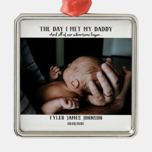 Ornamento De Metal Foto do primeiro Dia de os pais