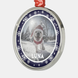 Ornamento De Metal Foto & Nome Personalizado do Cachorro