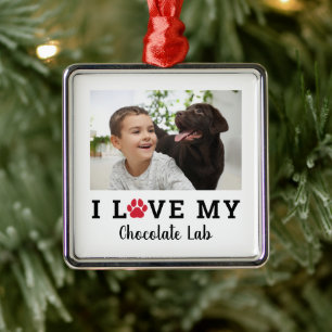Ornamento De Metal Foto Personalizada de Amante de Cachorro com Pata