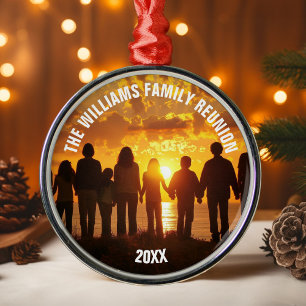 Ornamento De Metal Foto Personalizada de Reunião de Família Natal 202