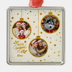Ornamento De Metal Foto Personalizada - Decoração de Natal Personaliz